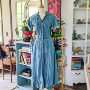Vintage Denim Button Down Dress
